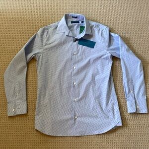 𝅺FAIRLANE Slim Blue Stripe Long Sleeve Button Shirt Medium